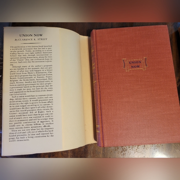 Union Now 1940 & Union Now With Britain 1941 by Clarence K. Streit~HCDJ~Vintage - Picture 9 of 15